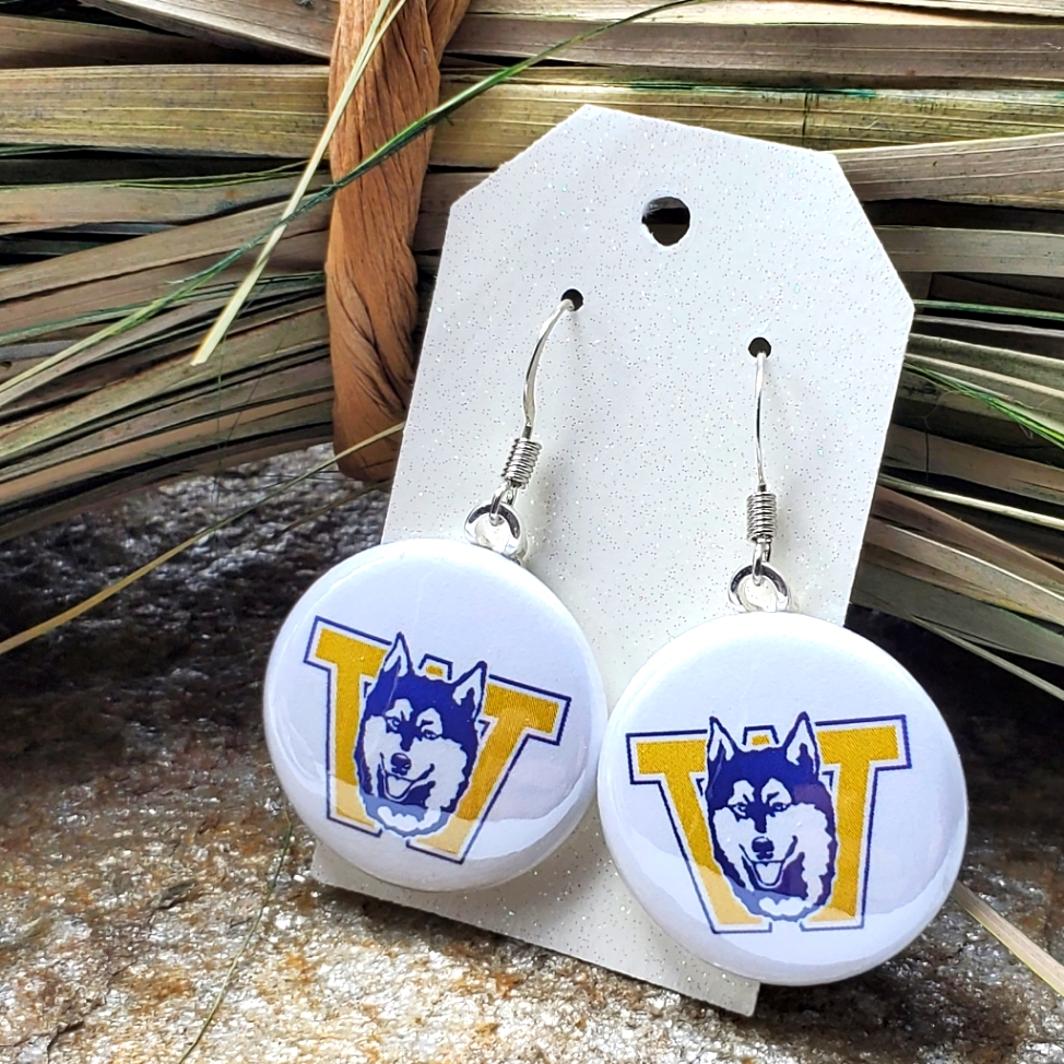 Souvenir University Of Washington Earrings Ncaa College Uw Huskies Udub